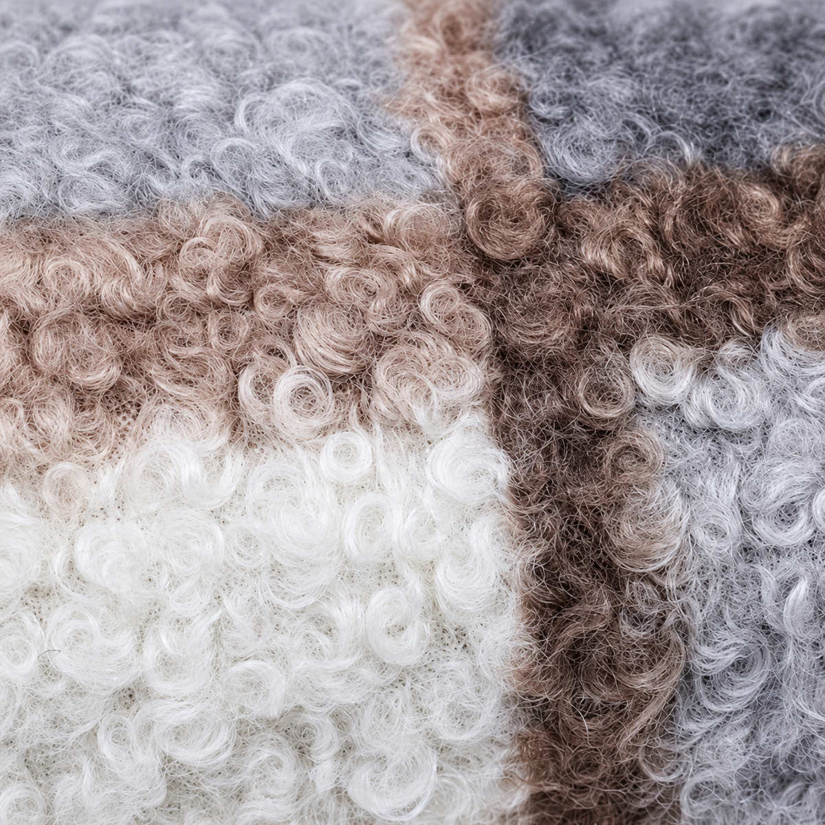 Close-up of the textured plaid exterior