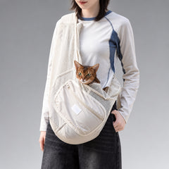NEKOAN Breathable Mesh Pet Sling for Cats & Small Dogs — Volcanic Gray