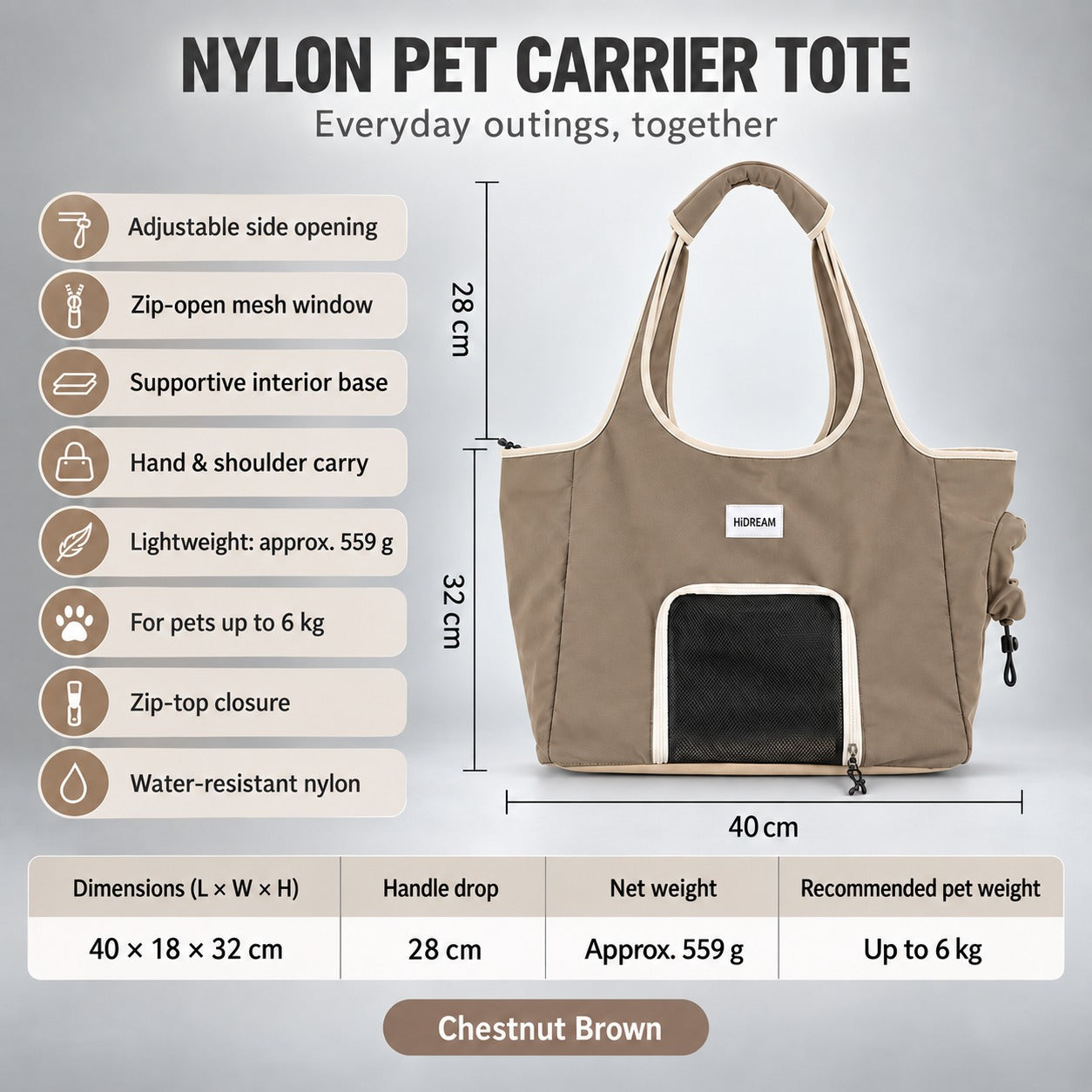 Nylon Pet Carrier Tote