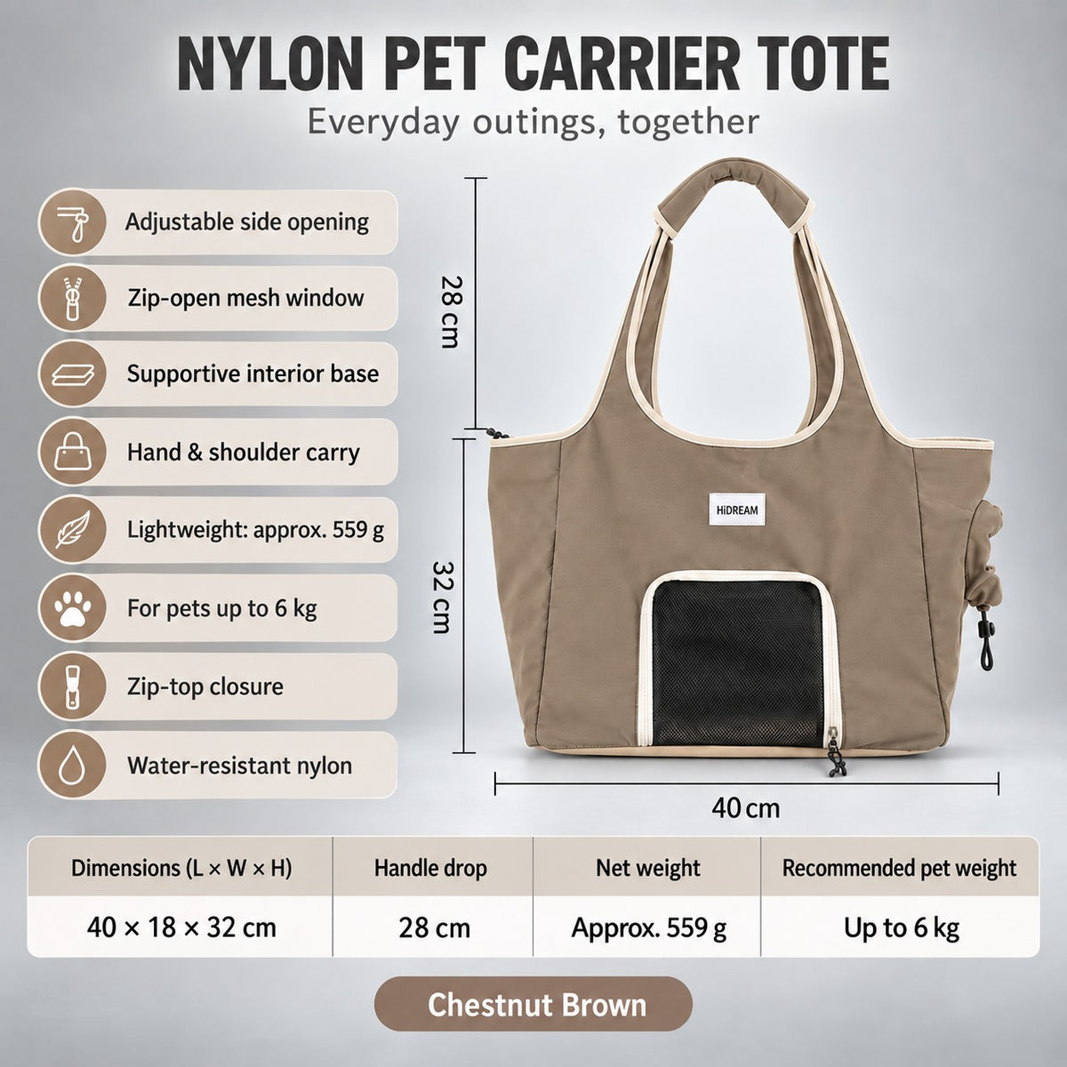 Nylon Pet Carrier Tote