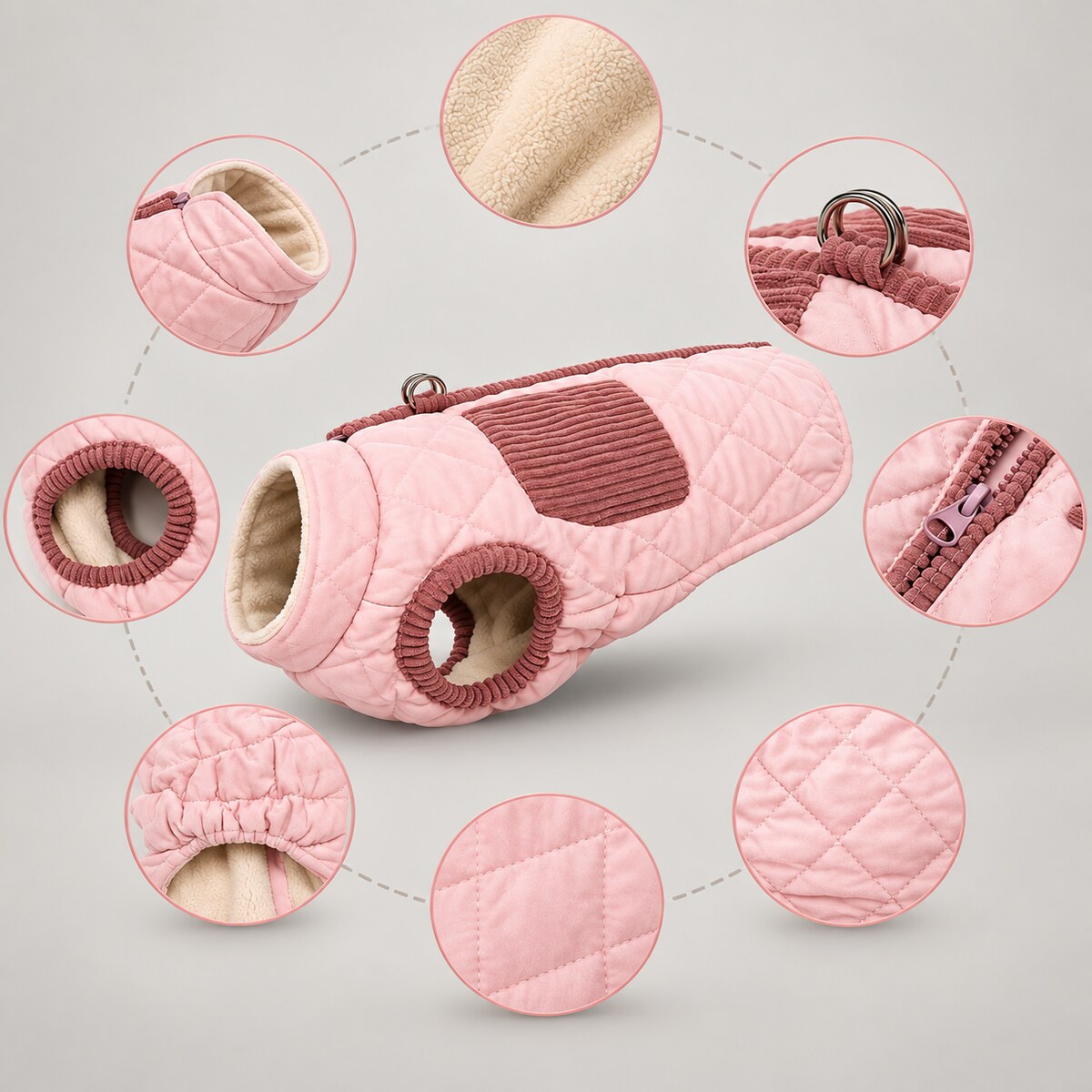 Aspen Quilted Fleece-Lined Pet Vest