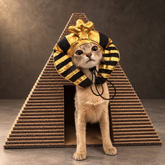 Handmade Corrugated Cardboard Pyramid Cat House