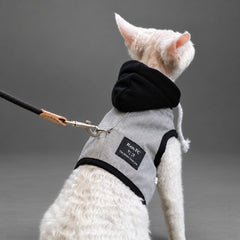 The Oslo Hooded Cat Harness Vest & Leash Set