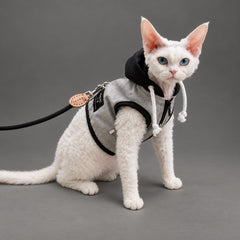 The Oslo Hooded Cat Harness Vest & Leash Set
