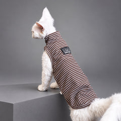 Thermal Stripe Cotton Cat Vest