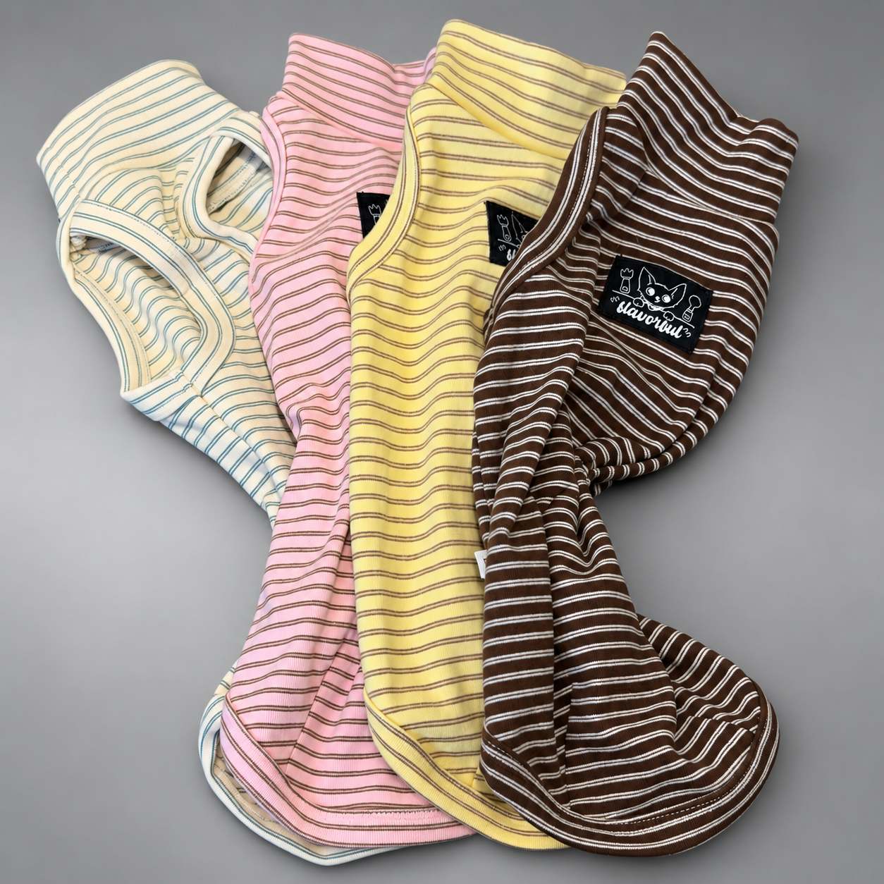 Thermal Stripe Cotton Cat Vest