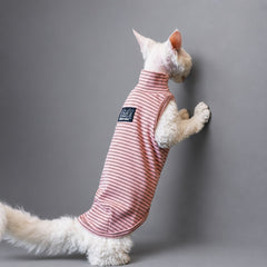 Thermal Stripe Cotton Cat Vest