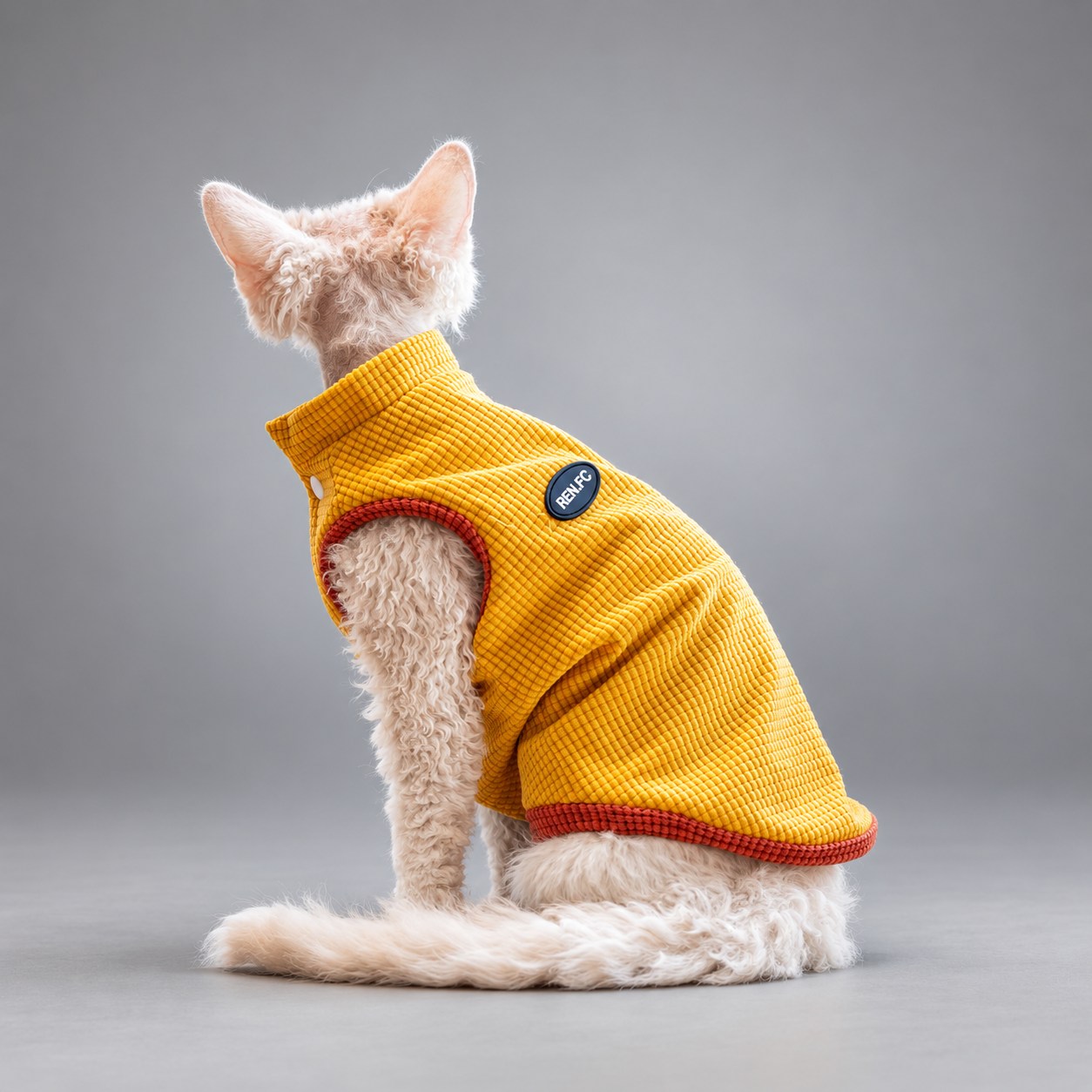 Waffle Fleece Cat Vest — Golden Yellow