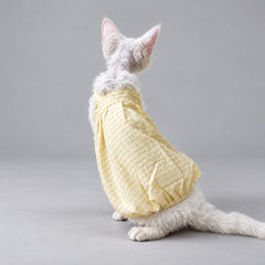 Handmade Yellow Gingham Cat Dress