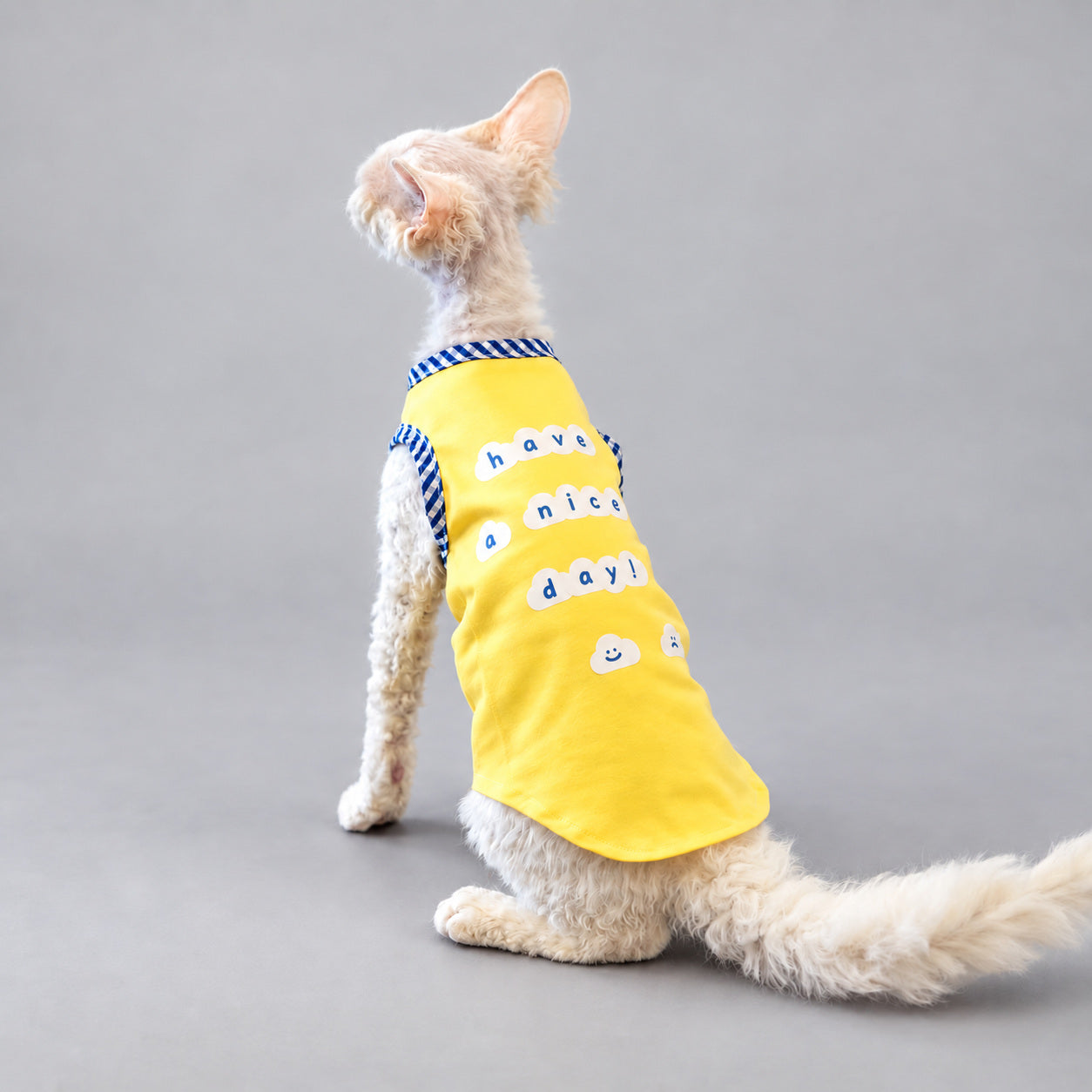 Handmade Yellow Cotton Cat Dress