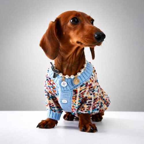 Dog Cardigan Sweater – Luxury Knit for Small Breeds