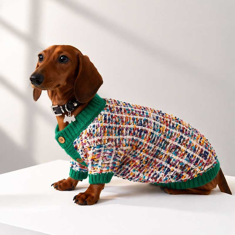 Dog Cardigan Sweater – Luxury Knit for Small Breeds