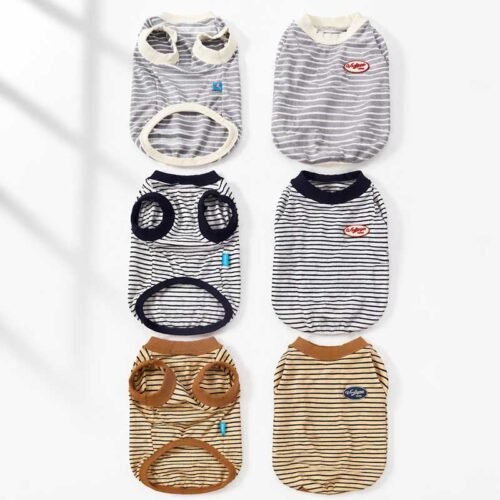 Striped Dog Shirt – Sleeveless Tank Top for Small Breeds