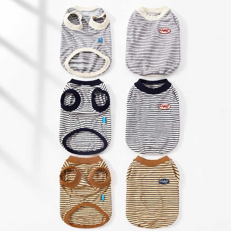 Striped Dog Shirt – Sleeveless Tank Top for Small Breeds