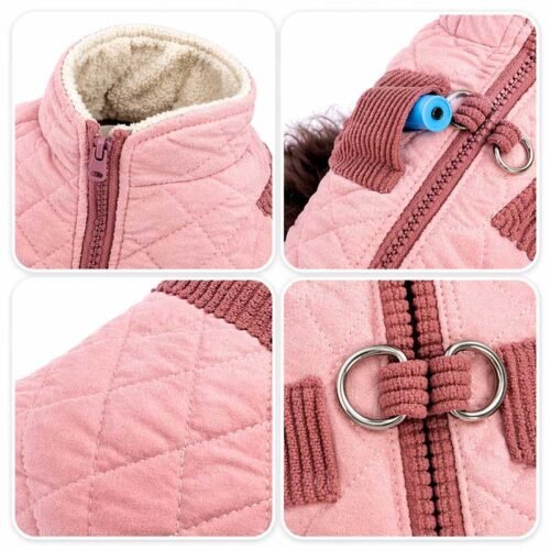 Padded Dog Vest – Warm Quilted Winter Coat with Built-In Leash Ring