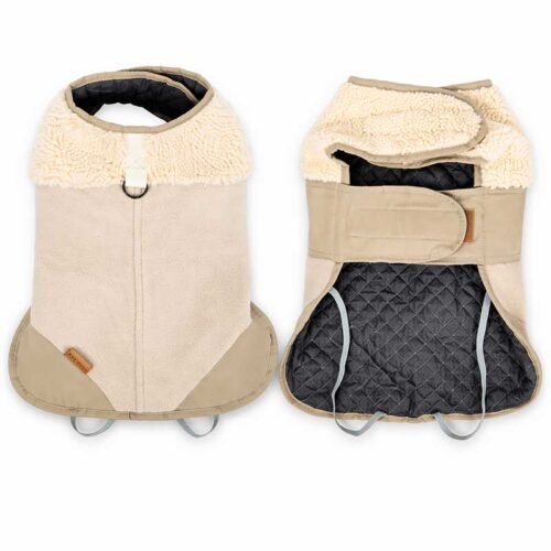 Sherpa Dog Coat – Luxury Suede-Effect Winter Vest for Medium & Large Dogs