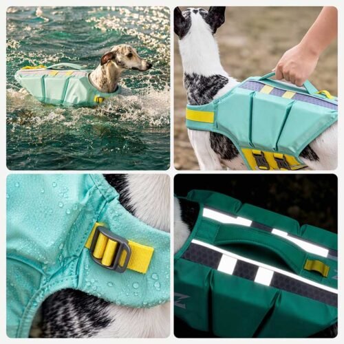 Dog Life Jacket – High Buoyancy Swimming Vest with Rescue Handle