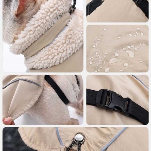 Dog Turtleneck Jacket – Waterproof Sherpa-Lined Outdoor Winter Coat