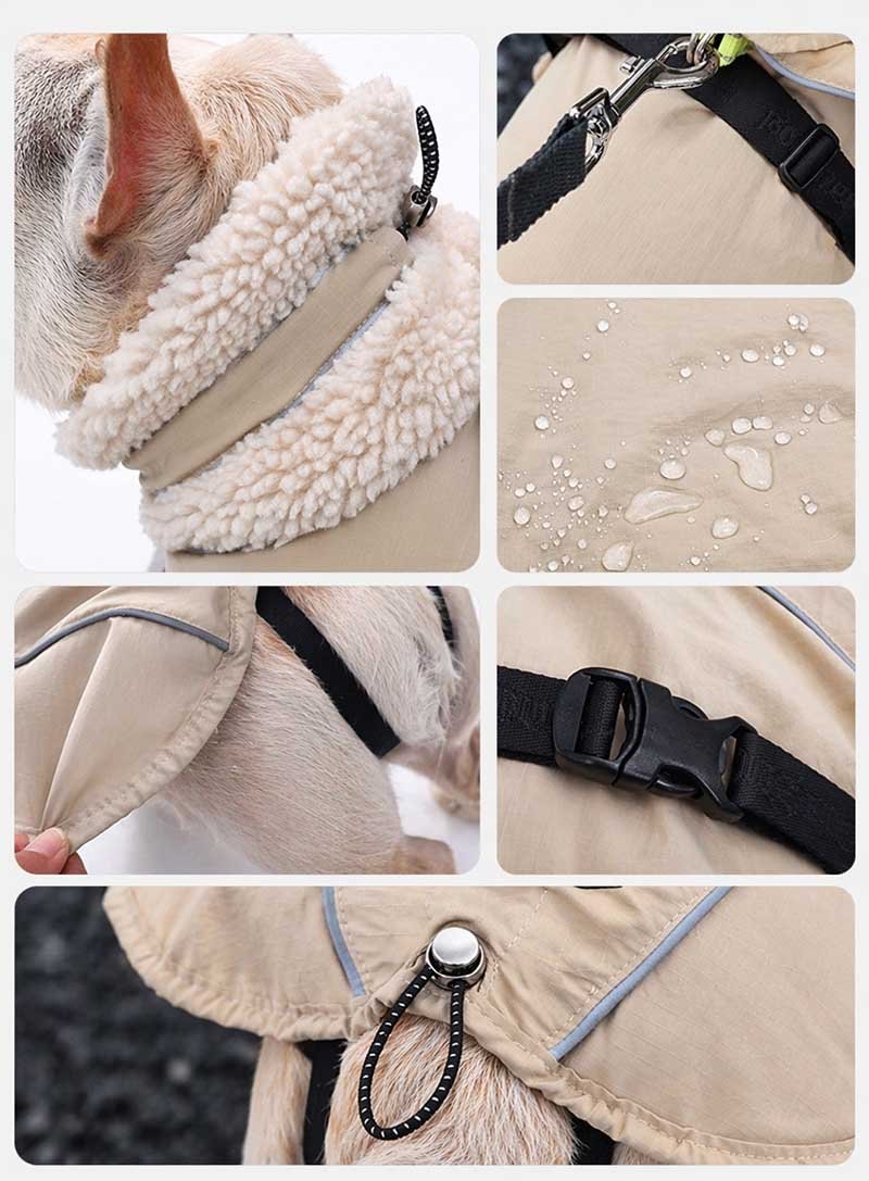 Dog Turtleneck Jacket – Waterproof Sherpa-Lined Outdoor Winter Coat