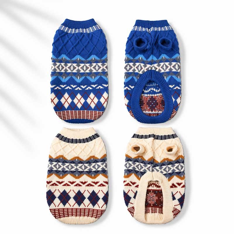 Fair Isle Dog Sweater – Knit Pullover for Small Breeds