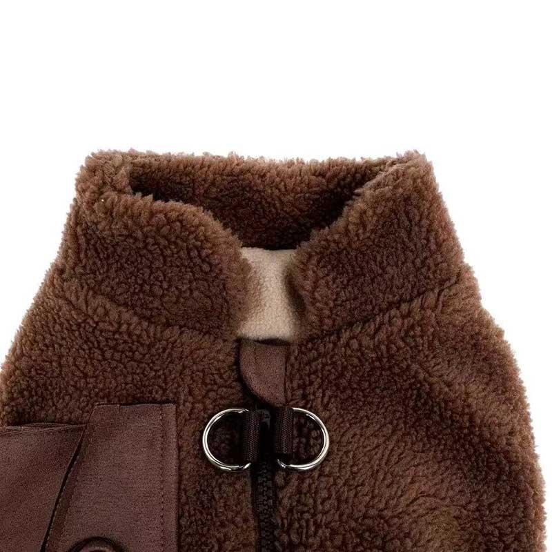 Shearling Dog Jacket – Warm Suede-Effect Fleece Vest for Small Dogs