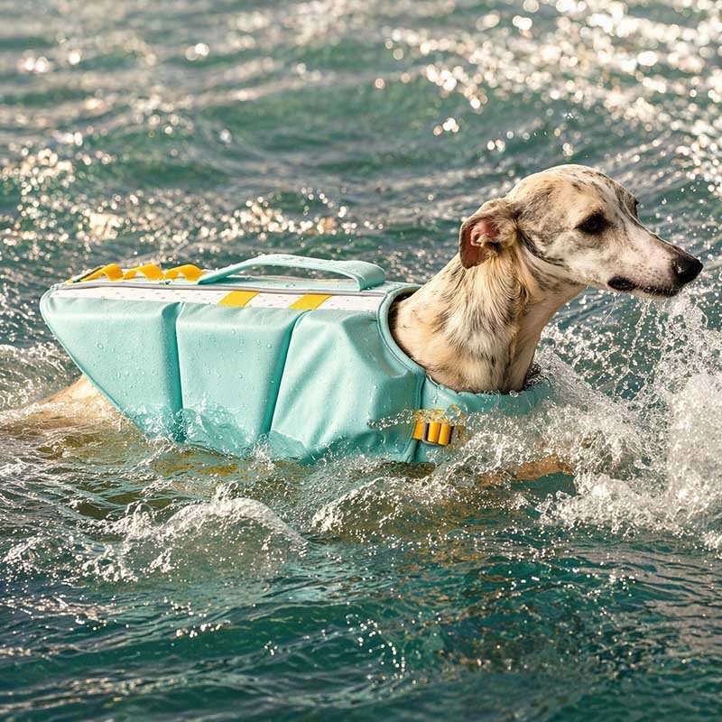 Dog Life Jacket – High Buoyancy Swimming Vest with Rescue Handle