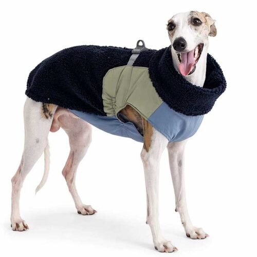 Dog Winter Jacket – Warm Sherpa Colorblock Zip Coat