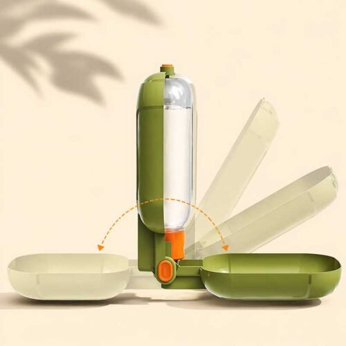 Pet Travel Water Bottle – 2-in-1 Portable Food & Water Dispenser