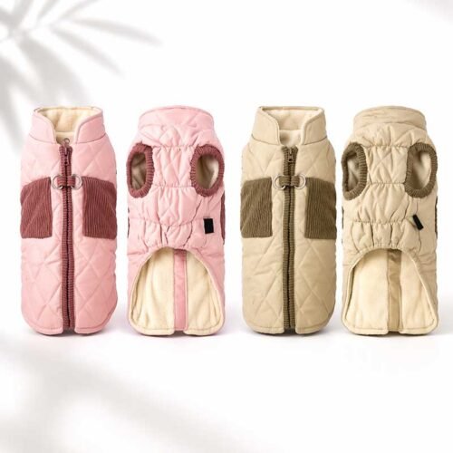 Padded Dog Vest – Warm Quilted Winter Coat with Built-In Leash Ring