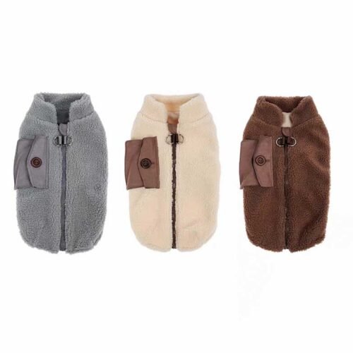 Shearling Dog Jacket – Warm Suede-Effect Fleece Vest for Small Dogs