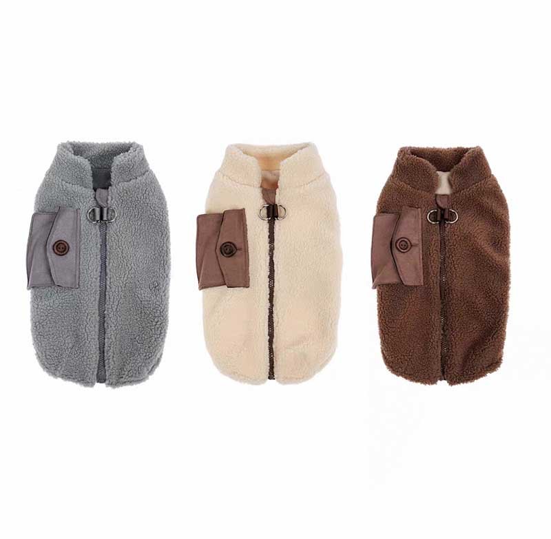 Shearling Dog Jacket – Warm Suede-Effect Fleece Vest for Small Dogs