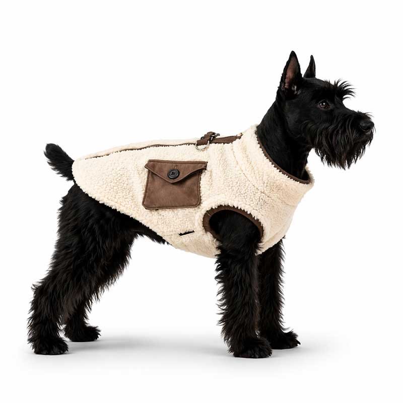 Shearling Dog Jacket – Warm Suede-Effect Fleece Vest for Small Dogs
