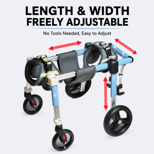 Dog Wheelchair – Four Wheel Mobility Cart for Disabled & Senior Dogs