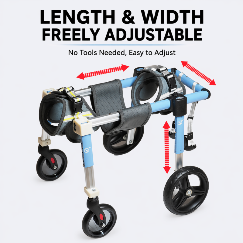 Dog Wheelchair – Four Wheel Mobility Cart for Disabled & Senior Dogs