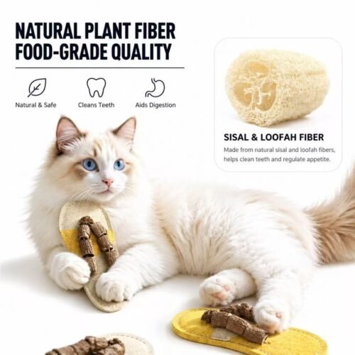 Loofah Cat Chew Toy – Slipper Shape Silvervine & Matatabi Dental Toy for Cats