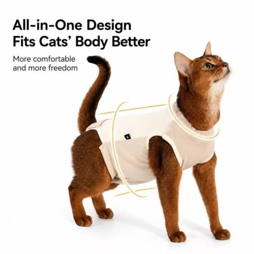 Cat Recovery Suit – Breathable Surgical Onesie After Spay & Abdominal Wound Car