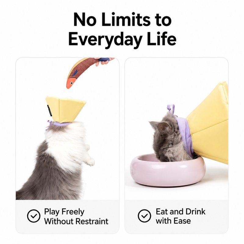 Dog Donut Collar – Soft Recovery E-Collar After Surgery for Dogs & Cats