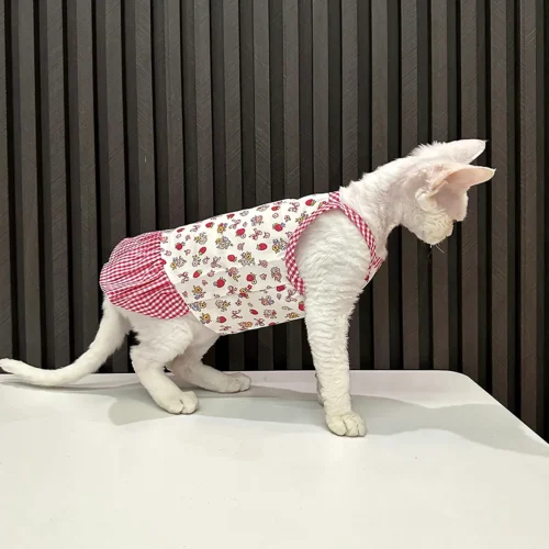 Patchwork Sphynx Cat Dress – Soft Clothes for Hairless Cats