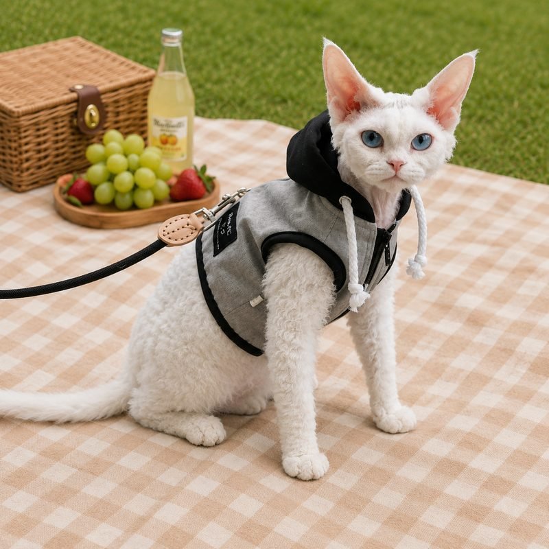 Cat Harness and Leash Set—— for Sphynx, Devon Rex & Abyssinian Cats