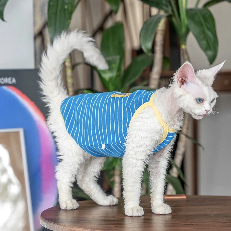 Breathable Sphynx Cat Vest Shirt – Soft Lightweight Clothes for Hairless Cats