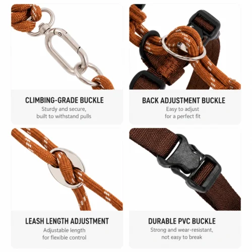 cat-harness-buckle-and-adjustment-details Escape Proof Cat Harness & Leash Set – Soft Corduroy Adjustable Walking Harness
