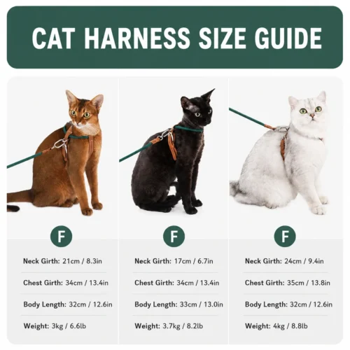 cat-harness-size-guide-chart Escape Proof Cat Harness and Leash Set – Lightweight Adjustable Walking Harness for Cats