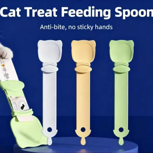 cat-treat-feeding-spoon-color-options 2-Pack Cat Treat Feeding Spoon | One-Hand Squeeze Lickable Treat Dispenser