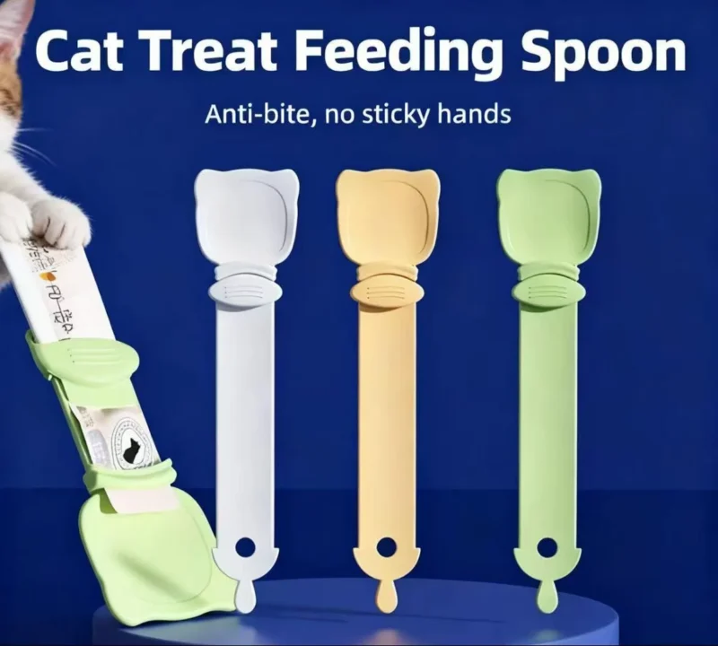 cat-treat-feeding-spoon-color-options 2-Pack Cat Treat Feeding Spoon | One-Hand Squeeze Lickable Treat Dispenser