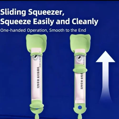 cat-treat-spoon-green-front-view 2-Pack Cat Treat Feeding Spoon | One-Hand Squeeze Lickable Treat Dispenser