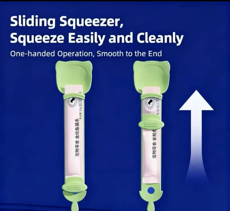 cat-treat-spoon-green-front-view 2-Pack Cat Treat Feeding Spoon | One-Hand Squeeze Lickable Treat Dispenser