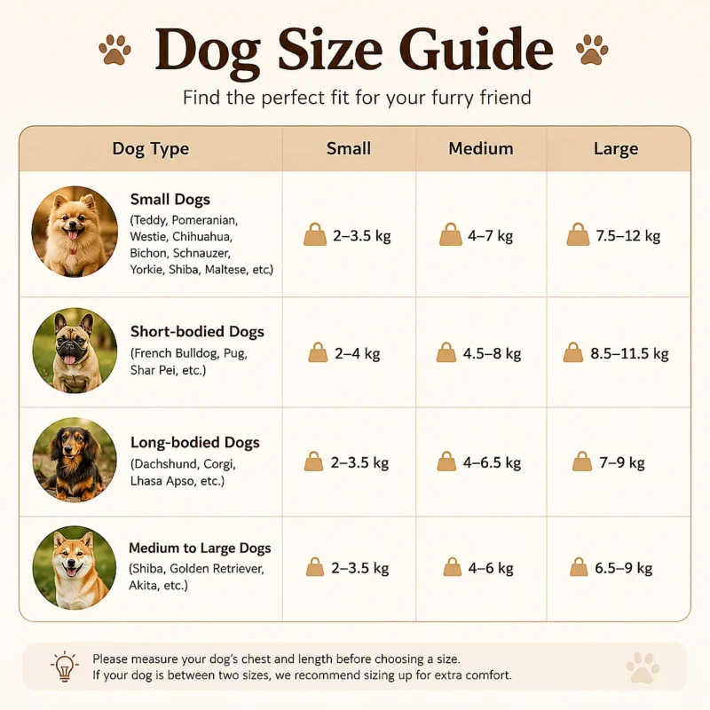 dog-carrier-size-guide Front-Facing Dog Carrier Backpack