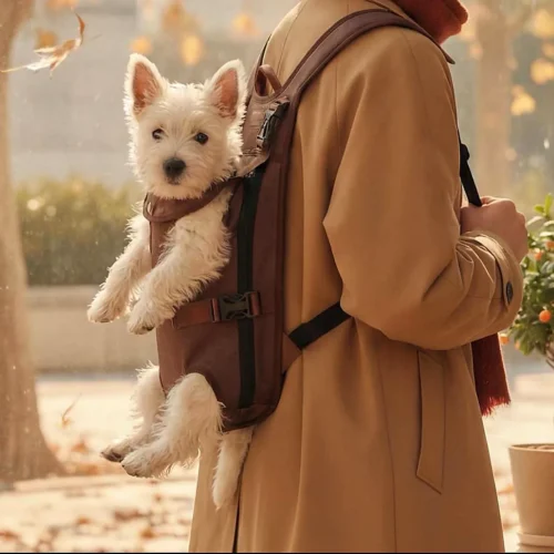 small-dog-carrier-backpack-lifestyle Front-Facing Dog Carrier Backpack